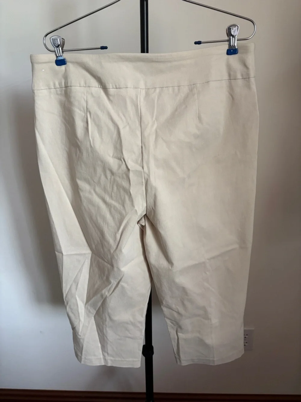 Coral Bay Tan Cropped Pull-On Ankle Pants with Hem Button Detail - Picture 3 of 5